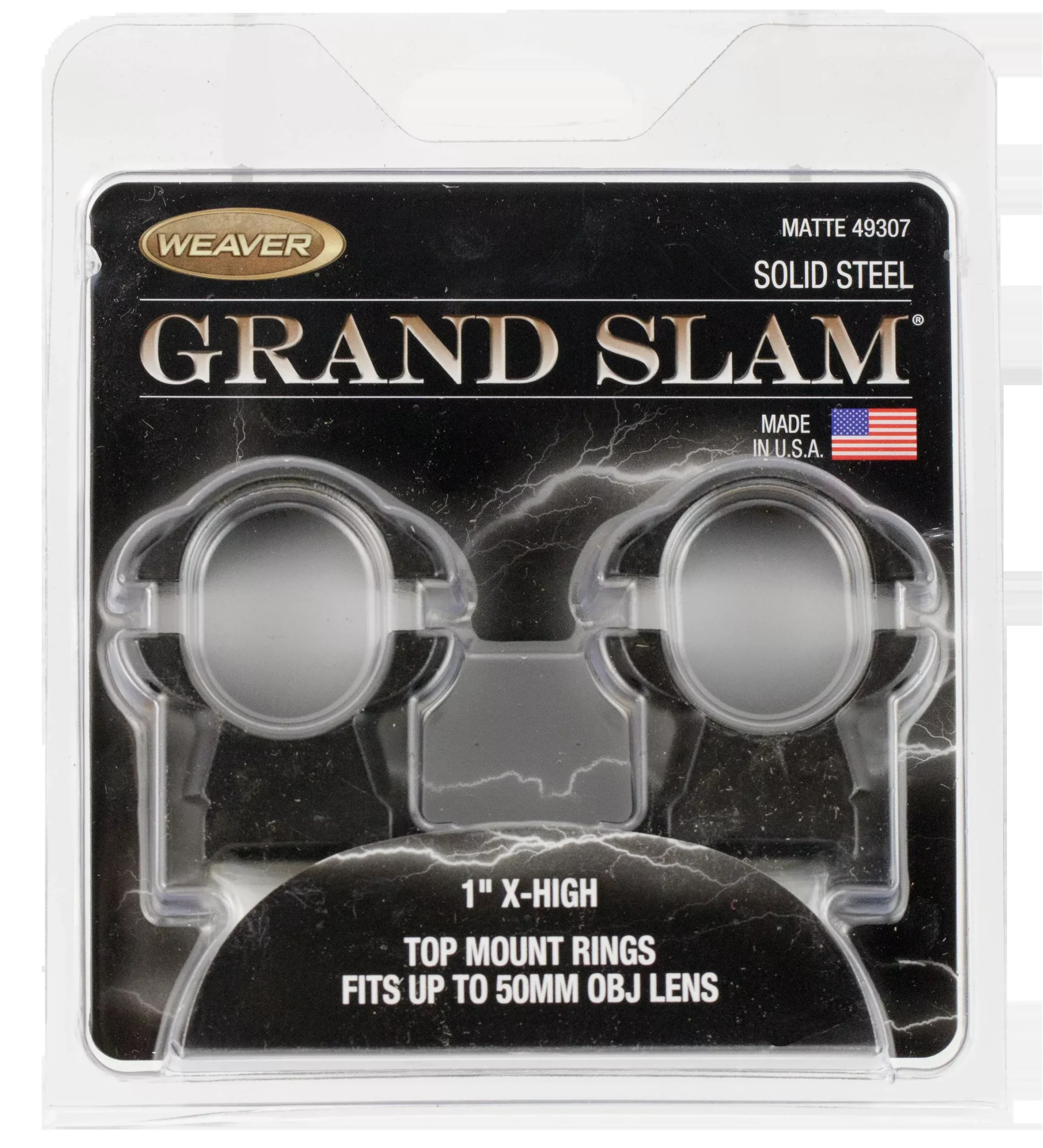 Weaver Mounts Grand Slam 1-Inch Scope Rings, Extra High, Matte Black, Solid Steel, 49307