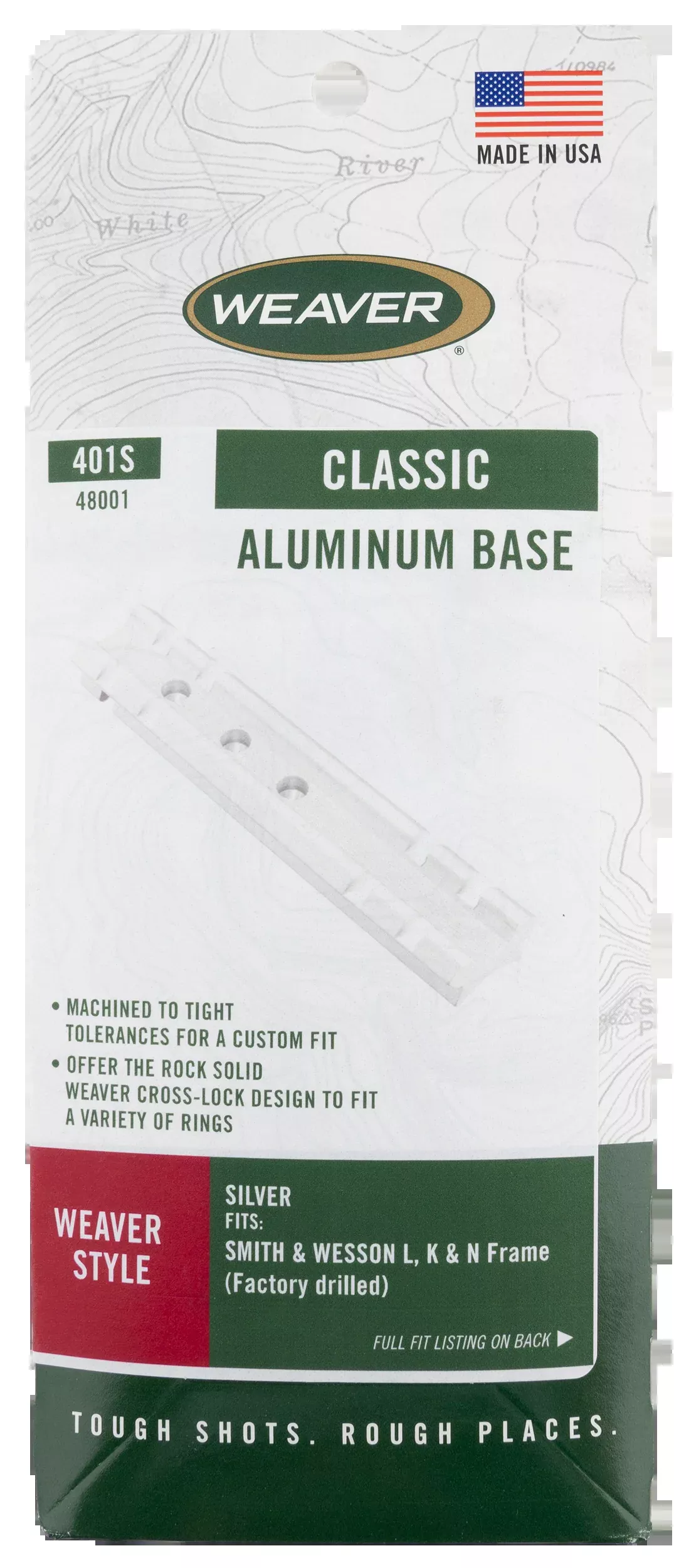 Weaver Mounts Top Mount Base 401S, Silver for S&W K/L/N Frame Revolvers – 48001