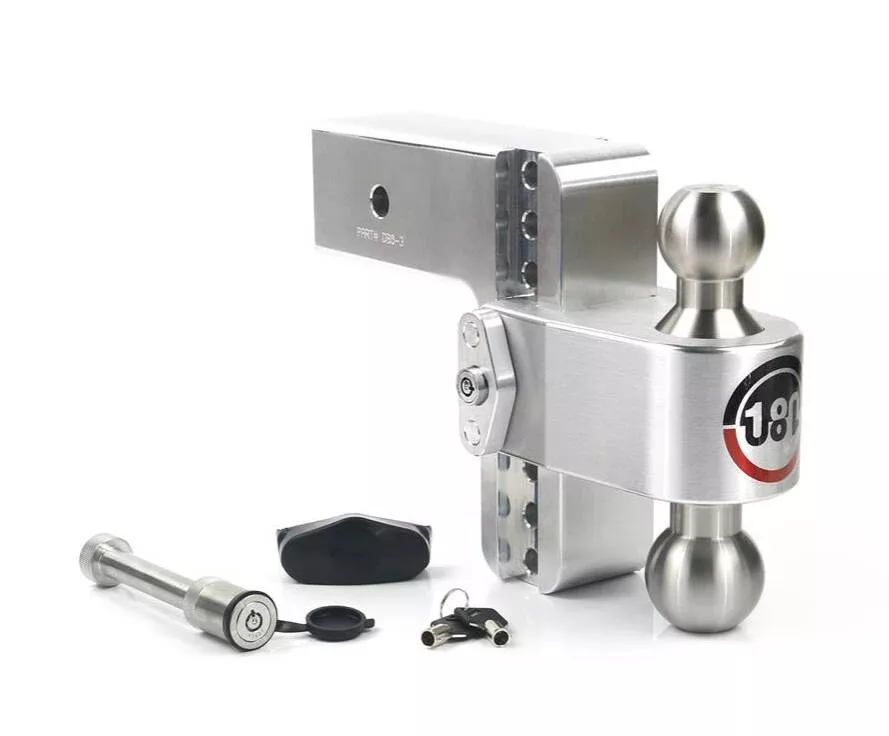 Weigh Safe Adjustable 6″ Drop Hitch Turnover Ball with 3″ Shank and Hitch Pin• LTB6-3-KA