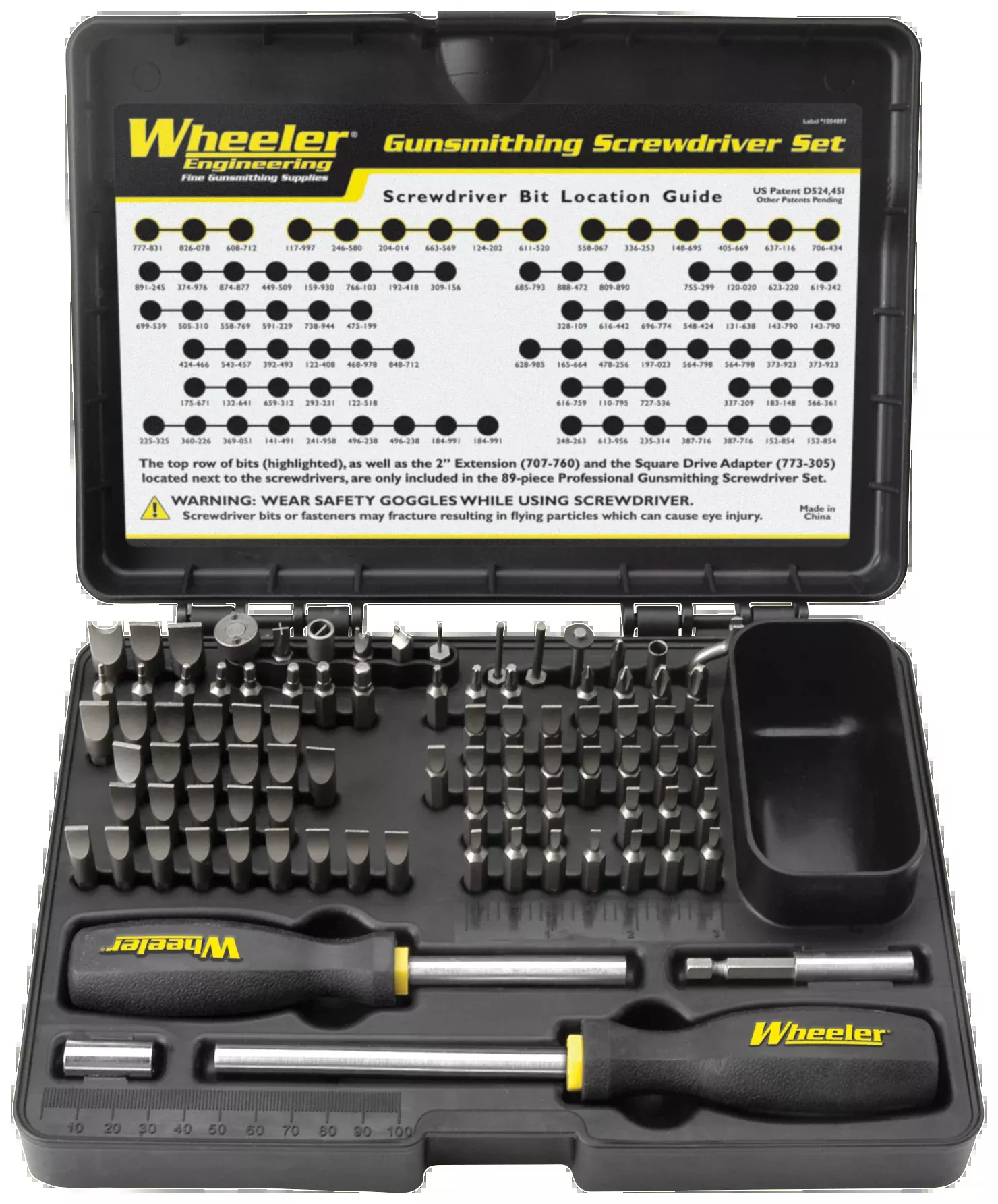 Wheeler Pro Gunsmithing Screwdriver Set, 89-Piece, Black Phosphate, Professional Kit 4001008
