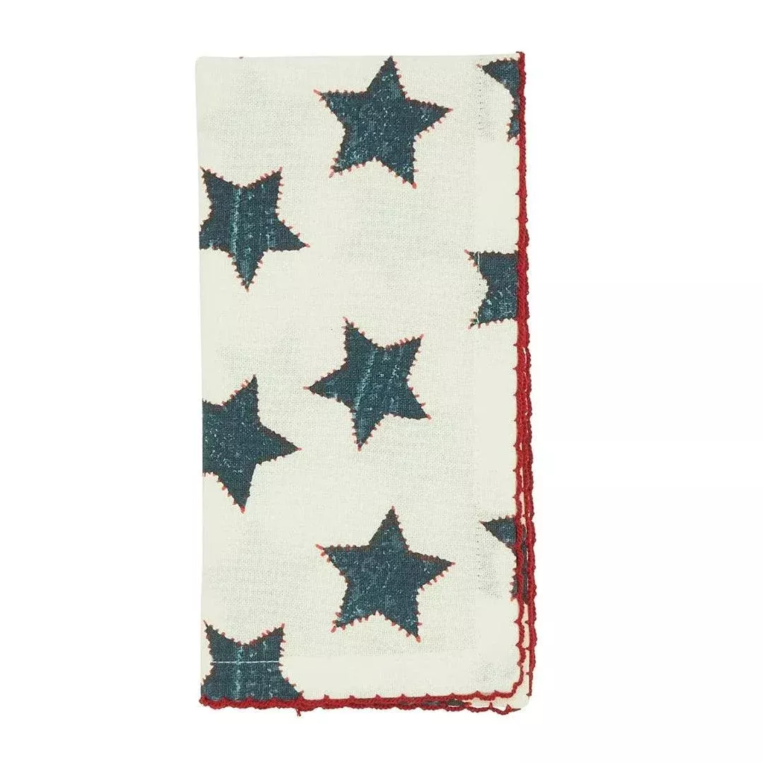 Whip Stitched Stars Design 20" Napkins