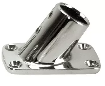 Whitecap 60° Stainless Steel Rectangular Rail Base Fitting for 7/8″ O.D. Tube• 6042C
