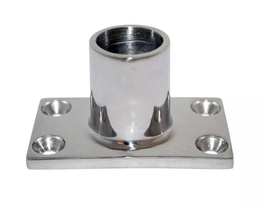 Whitecap 90° Stainless Steel Rectangular Rail Base Fitting for 7/8" O.D. Tube• 6041C