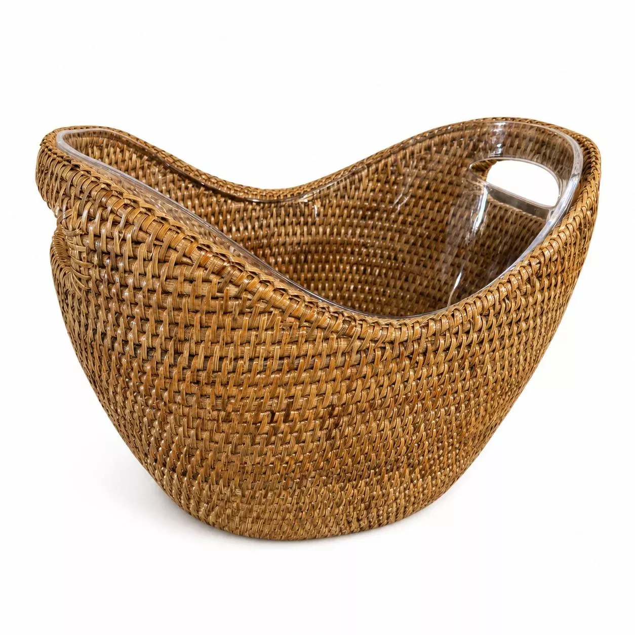 Wicker Champagne Bucket with Acrylic Insert