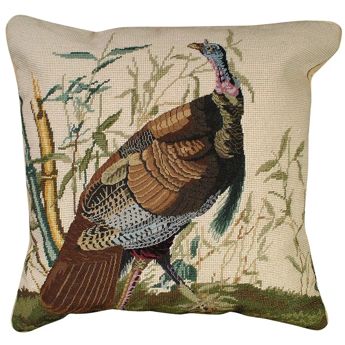 Wild Turkey 20" x 20" Mixed Stitch Pillow