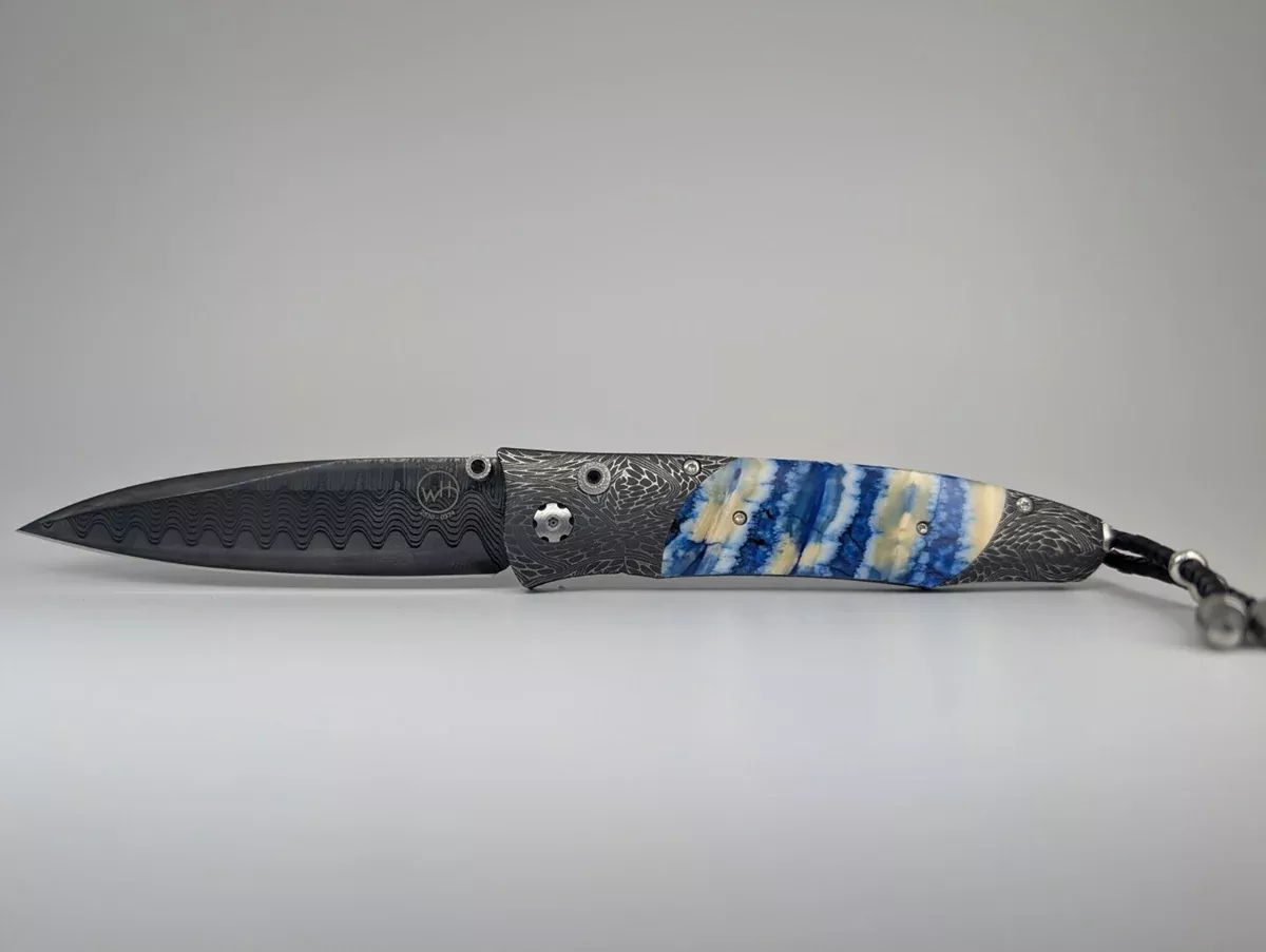 William Henry 1 of 1 Custom Mind Melt / Fossil Wooly Mammoth Tooth Buttonlock Folding Knife