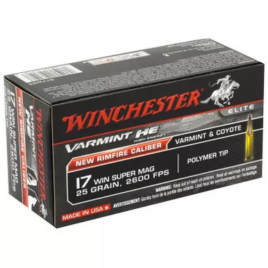 Winchester S17W25 Varmint 17 WSM 25 GR Poly Tip 50 Rounds