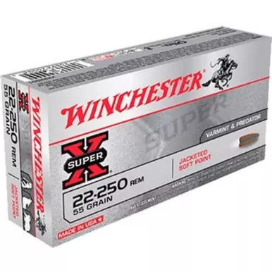 Winchester X222501 SuperX 22-250 55 GR PSP 20 Rounds