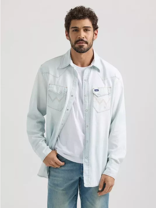 Wrangler Vintage-Inspired Western Snap Workshirt