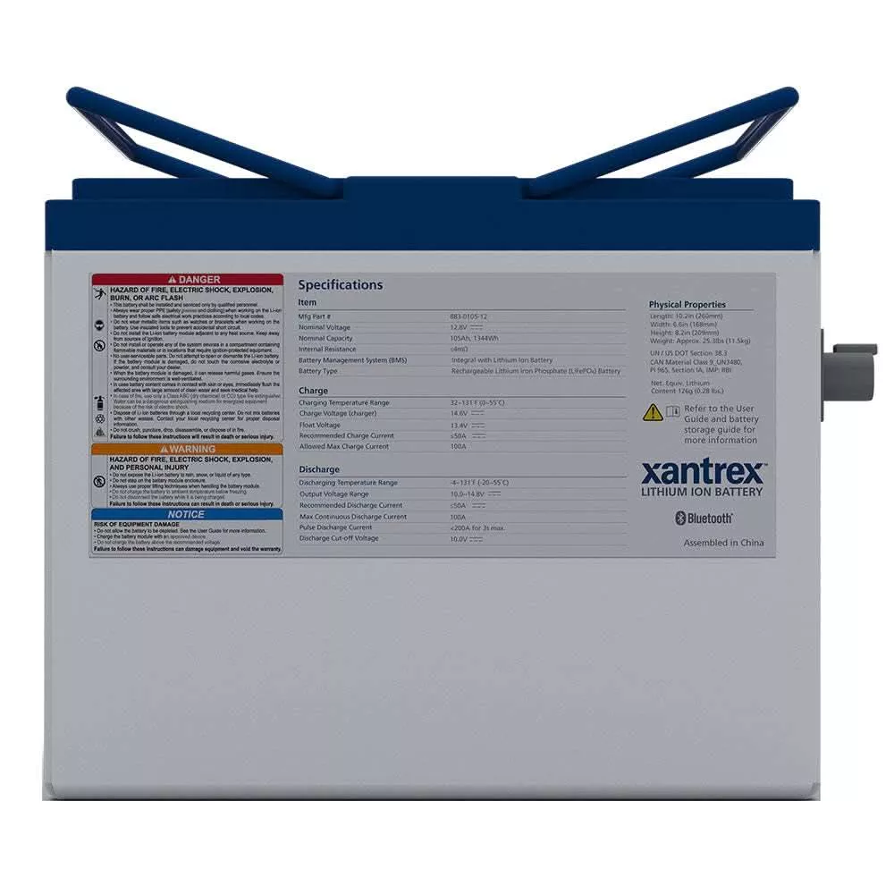 Xantrex Lithium-Ion Battery - 105Ah - 12VDC - 883-0105-12
