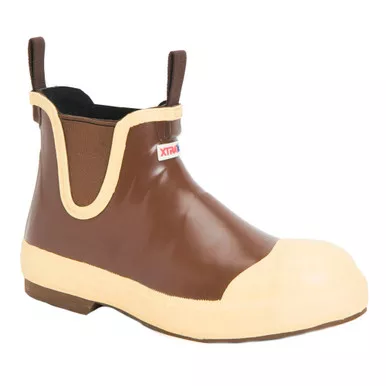 XTRATUF Men’s 6in Legacy Steel Toe Ankle Brown Deck Boot (LDB-STL-BRN)