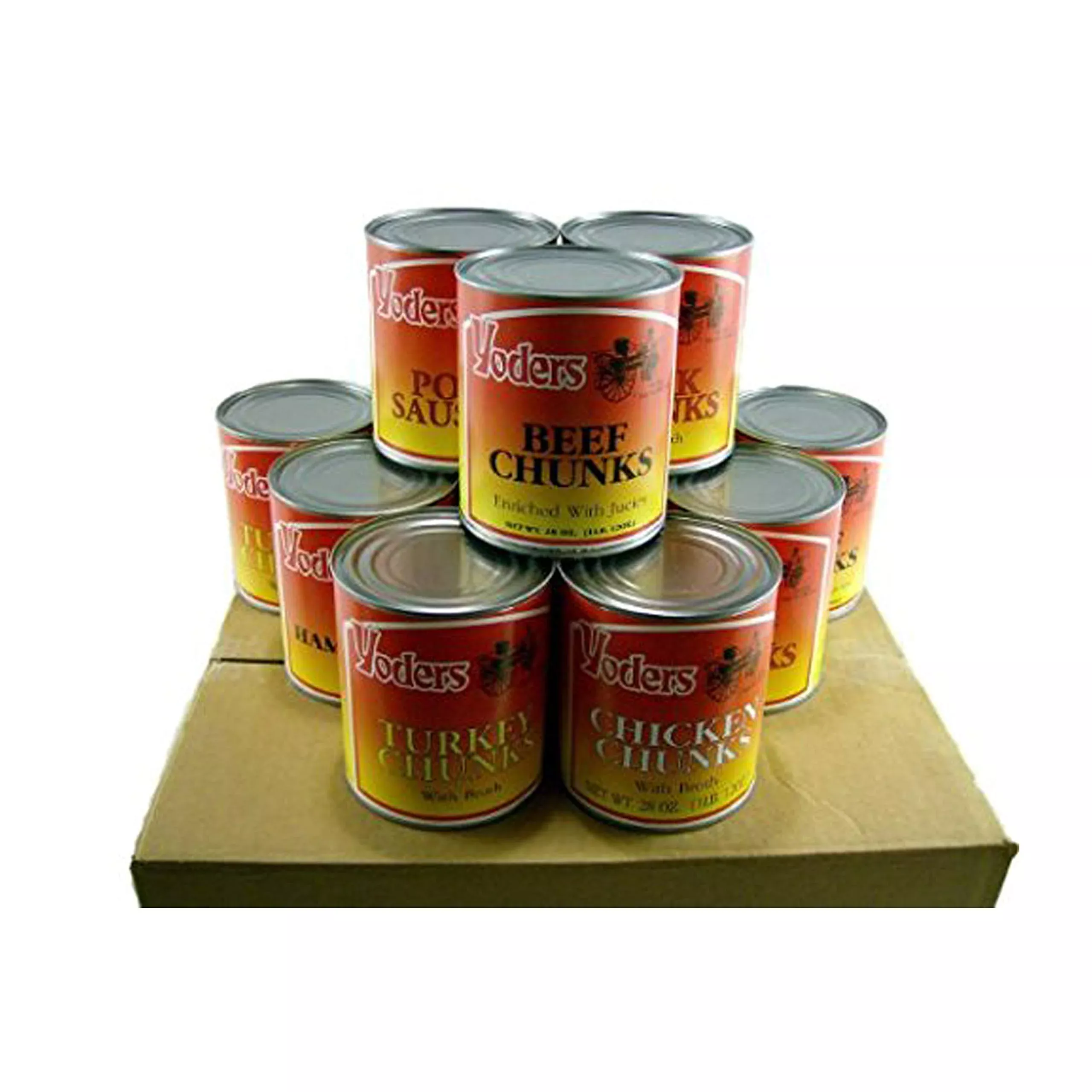 Yoder’s Canned Premium Variety Pack (Beef, Chicken, Hamburger, Turkey, Pork, Pork Sausage) 12 Cans/Full Case