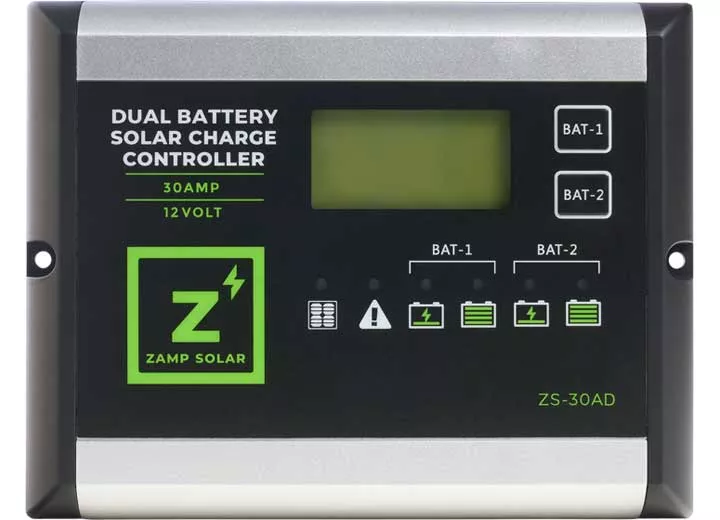 Zamp Solar 30 Amp Dual Battery 5-Stage PWM Charge Controller• ZS-30AD